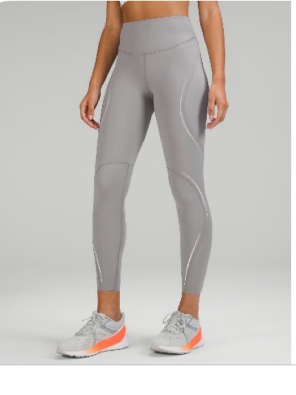 Lululemon Base Pace High Rise Reflective Tight 25” in Gull Grey